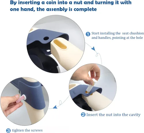 Miniatura 3 de Escalera de asiento de entrenamiento para niños pequeños, silla de inodoro con escalón más ancho, entrenador de baño para niños pequeños Azul
