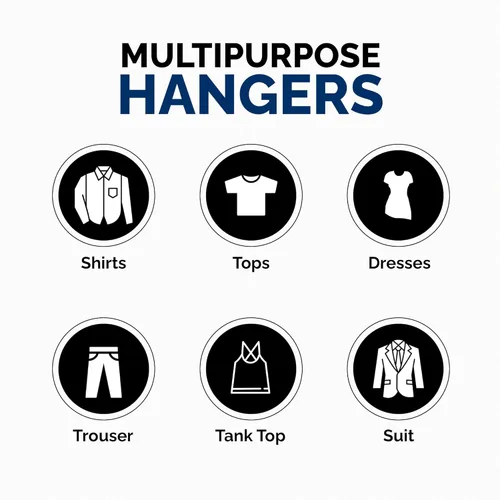 Miniatura 9 de Perchas de plástico, paquete de 50, colgador de ropa fuerte y ahorrador de espacio, fabricado en EE. UU., colgador de plástico perfecto para camisas