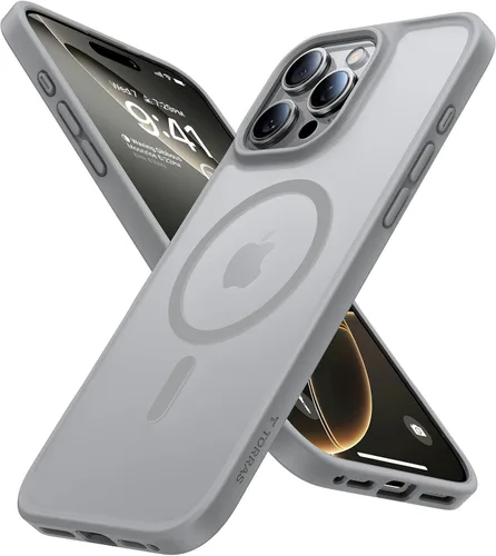 Miniatura 9 de TORRAS Funda ultra magnética para iPhone 15 Pro, [probada en 3 caídas de grado militar] [compatible con MagSafe], a prueba de golpes, translúcida