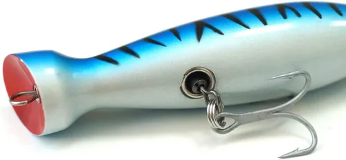 Miniatura 7 de Seasky5.5 pies de pesca de madera estilo botella Popper señuelo cebo artificial de madera cebo de madera para pesca de atún bajo rayado Amarillo