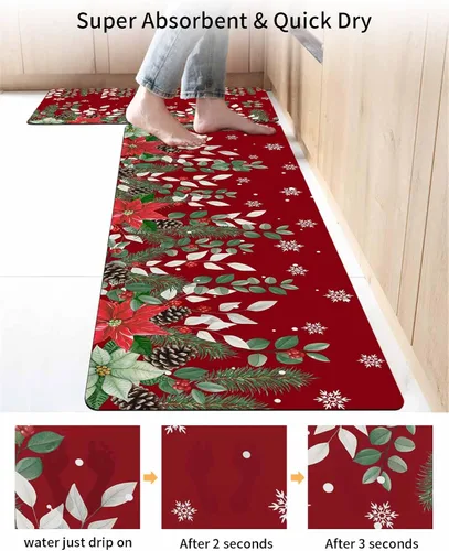 Miniatura 4 de Tapete de baño de Pascua de Navidad para bañera, antideslizante, de secado rápido y absorbente, de tierra de diatomeas, para fregadero de cocina