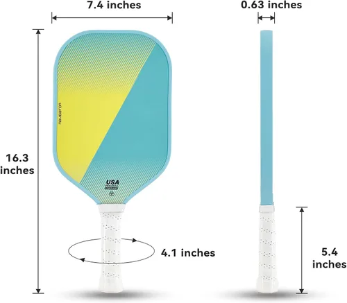 Miniatura 4 de Paletas de pickleball, raqueta de fibra de carbono con núcleo de panal de polipropileno de 0.63 pulgadas, superficie ligera de grano alto para giro