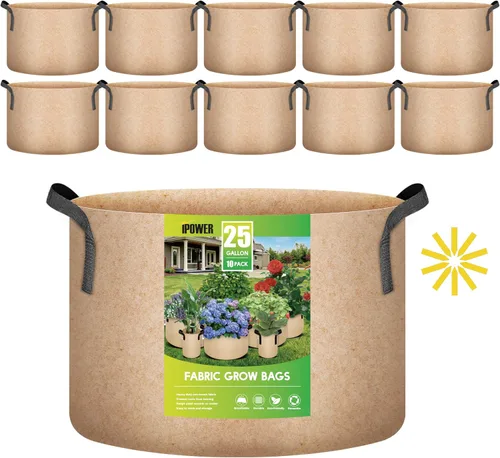 Miniatura 15 de iPower Paquete de 10 bolsas de 3 galones para plantas de tela no tejida gruesa resistente para cultivo de papas, contenedor duradero con aireación