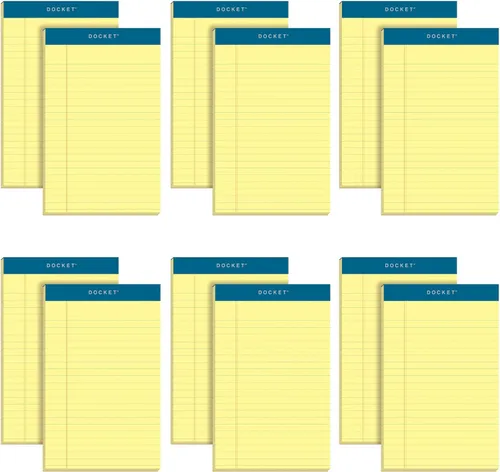 TOPS The Legal Pad - Blocs de notas de tamaño legal, 5 x 8 pulgadas, hojas rayadas, papel color amarillo canario