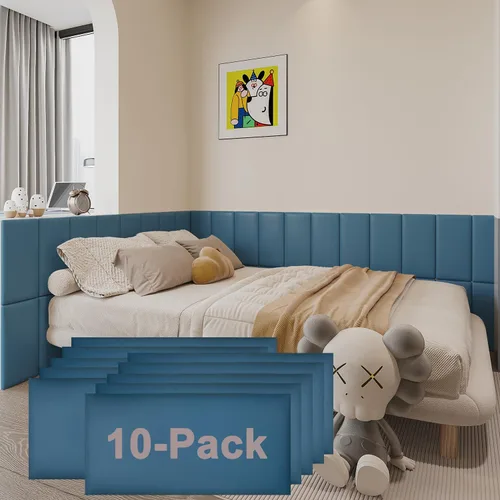 Miniatura 10 de YU LI 3DH 3D Almohadillas de pared anticolisión para niños, autoadhesivas, 4 piezas, paneles de cabecero en negro para pared, cabecero despegar