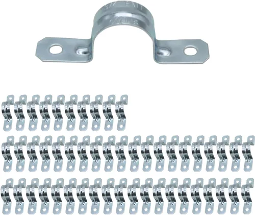 Miniatura 22 de Abrazadera de tubería de acero chapada en zinc de 1-1/2 pulgadas, 20 piezas, tubo rígido de acero de un agujero, Abrazadera de tubo de soporte