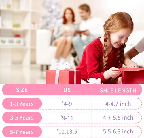 Miniatura 7 de HYCLES Calcetines para niña, 12 pares de calcetines antideslizantes para niñas de 1 a 7 años