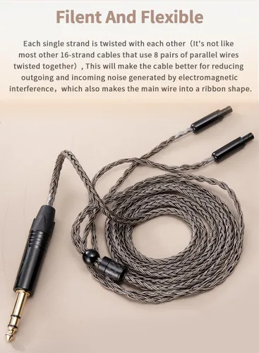 Miniatura 7 de Cable equilibrado de 0.098 pulgadas compatible con Sennheiser HD800s, HD800, HD820s, HD820, HD8XX, Dharma D1000 16 núcleos actualización de repuesto