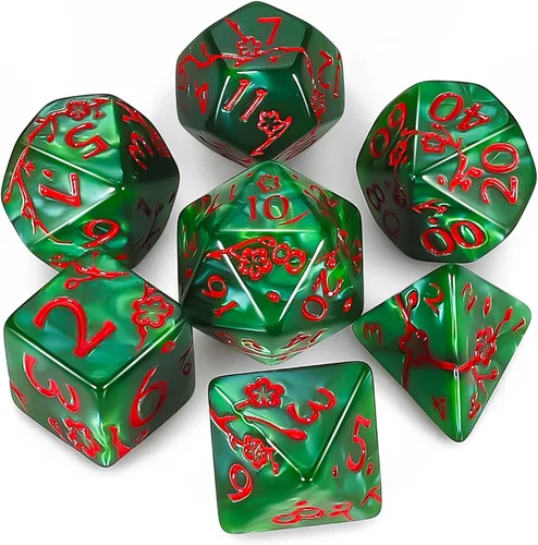 Miniatura 28 de CiaraQ DND - Juego de dados poliédricos con bolsa de dados para juegos de rol de Calabozos y Dragones RPG MTG (fuente negra y blanca)