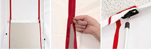 Miniatura 3 de ZipWall ZFMP ZipFast Paneles de barrera reutilizables para barreras contra el polvo, paquete múltiple