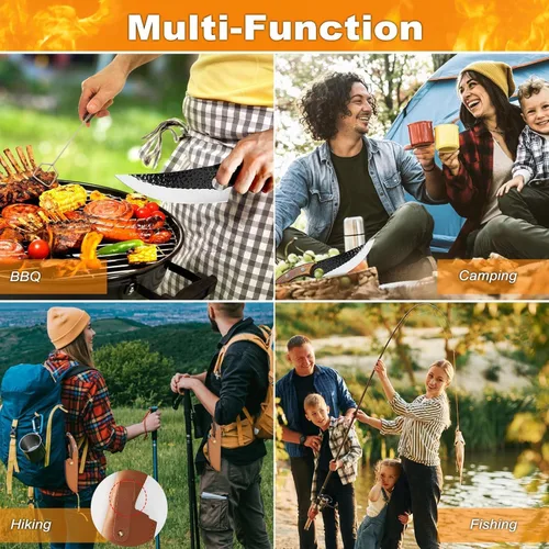Miniatura 6 de Cuchillos de hoja fija con funda, cuchillos de caza de 8.5 pulgadas, cuchillos de supervivencia de espiga completa, cuchillos de caza de hoja fija
