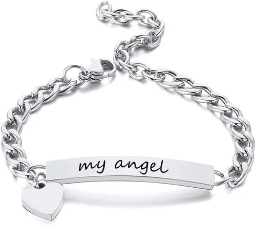 Miniatura 22 de Pulsera de barra para bebé: chapado en oro de 18 quilates, pulsera con placa de identificación personalizada para niños pequeños de mamá, nombre