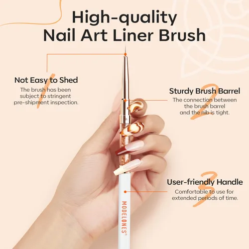 Miniatura 5 de modelones Pinceles de arte de uñas con esmalte de uñas de gel floreciente, kit de diseño de uñas de mármol transparente de 0.5 fl oz, accesorios