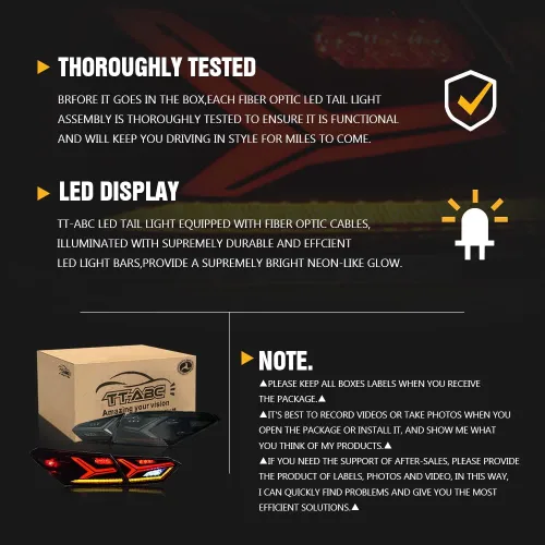 Miniatura 7 de Nuevas luces traseras para Toyota Camry Luz trasera 2018-2023 SE LE XSE XLE TRD Ensamblaje de luces traseras 8ª generación Accesorios Estilo Lambor