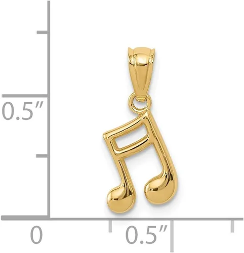 Miniatura 3 de Colgante de oro amarillo macizo de 14 quilates con nota musical, Metal