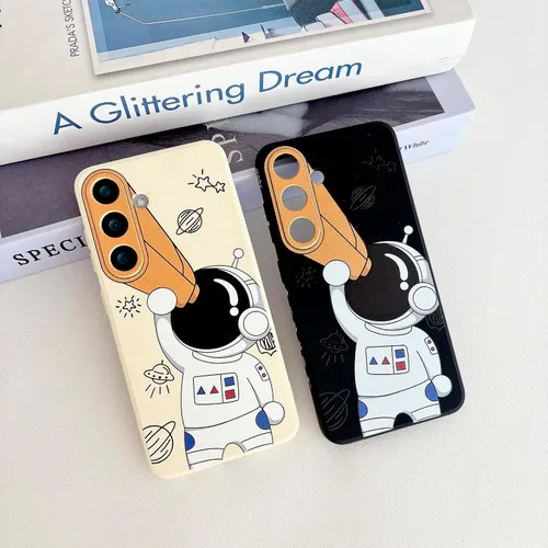 Miniatura 119 de Yonds Queen para Samsung Galaxy S21 Funda Linda, Diseño de Astronauta de Dibujos Animados, Espacio, Luna, Cohete, Elegante Cubierta Amortiguadora