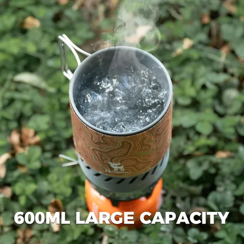 Miniatura 5 de Sistema de estufa de camping y mochilero Estufa de camping portátil integrada 600ML 1700W Mini quemador al aire libre Equipo de cocina para Negro