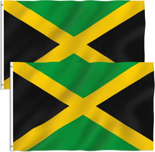 Miniatura 9 de Anley Fly Breeze - Bandera de Jamaica de 3 x 5 pies, color vivo y a prueba de decoloración, cabecera de lona y doble costura, banderas nacionales