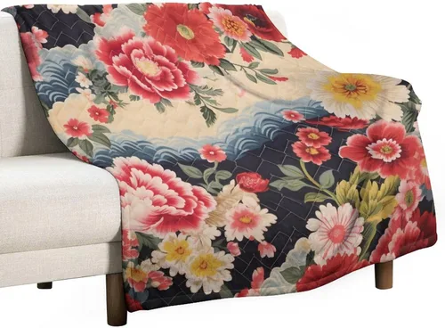 Miniatura 41 de Manta de verano con parches bohemios, vintage, bohemia, acogedora manta de franela para sofá, cama para niños y adultos, 30 x 40 pulgadas, manta