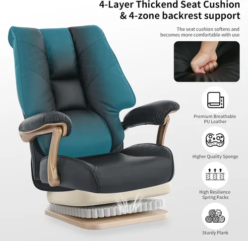 Miniatura 3 de EXCEBET Silla de Oficina Ejecutiva Grande y Alta con Reposapiés, Capacidad de 400LBS Silla de Oficina Ergonómica de Respaldo Alto con Soporte