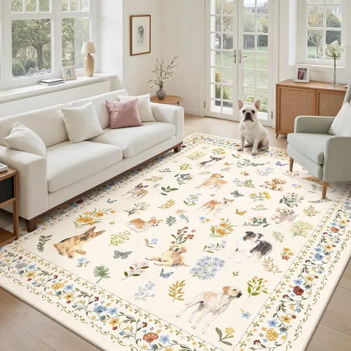 Miniatura 81 de Alfombra de pasillo Soalmost 2'6" x 10' lavable, alfombra antideslizante para cocina, baño, lavandería, alfombras vintage ultra delgadas para Beige