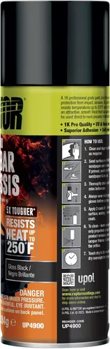 Miniatura 6 de RAPTOR 1K Barra Antivuelco y Chasis, Pintura en Aerosol para Automóviles, Grado Profesional, Acabado Duradero, Fácil de Usar, Negro Brillante, 10