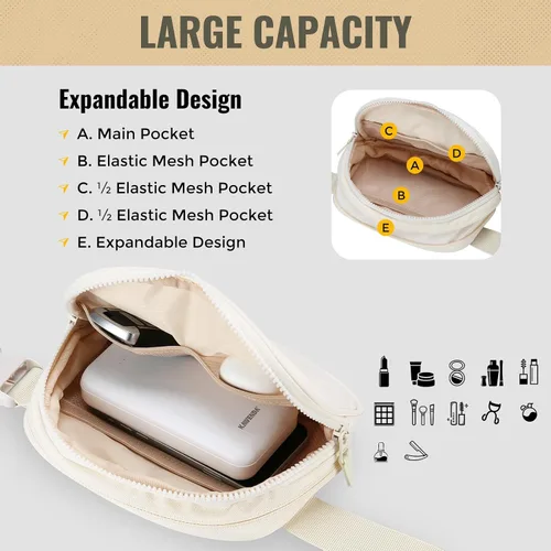 Miniatura 3 de ProCase Riñonera mejorada para hombres y mujeres, a la moda, impermeable, para correr, con correa resistente ajustable y doble cremallera