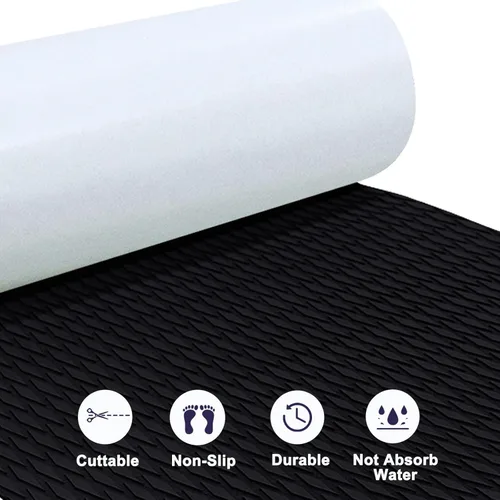 Miniatura 5 de HZshark - Lámina de espuma de etilvinilacetato para cubierta de lancha universal DIY, tapete de tracción para tabla de surf antideslizante
