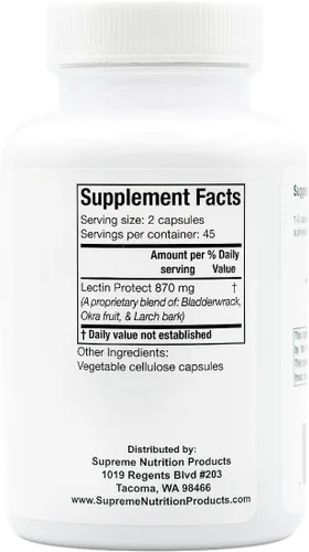 Miniatura 3 de Supreme Nutrition Lectin Protect, 90 cápsulas vegetarianas combinadas de hierbas puras