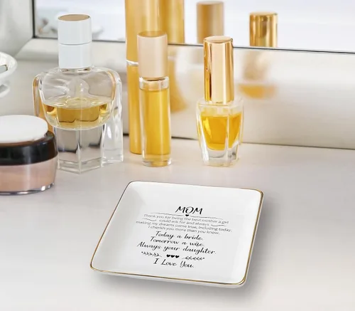 Miniatura 3 de Thank You For Being the Best Mom A Girl Could Ask For-Today - Regalos para novia-madre de la novia, soporte de cerámica para joyas, plato