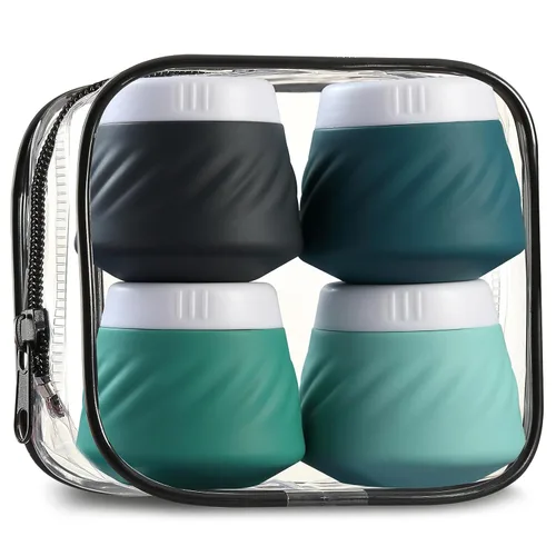 Miniatura 11 de Gemice Recipientes de viaje para artículos de tocador, tarros de crema de silicona, aprobados por la TSA, recipientes de tamaño de viaje con bolsa