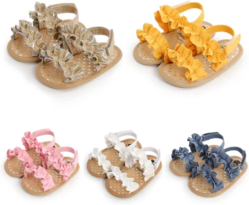 Miniatura 11 de Sandalias de verano para bebés, niñas y niños, unisex, antideslizantes, suela suave, transpirable, para primeros pasos, zapatos de playa al aire