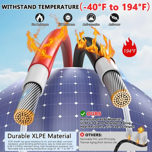 Miniatura 3 de Vansdon Cable de extensión de panel solar de 2 x 50 pies, cable solar de 10 AWG con conectores impermeables hembra y macho para RV, sistemas