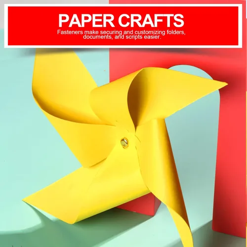 Miniatura 6 de HNYYZL 500 pinzas para manualidades de papel, mini sujetadores de papel dorados, mini sujetadores de latón, sujetadores de papel de brads, mini
