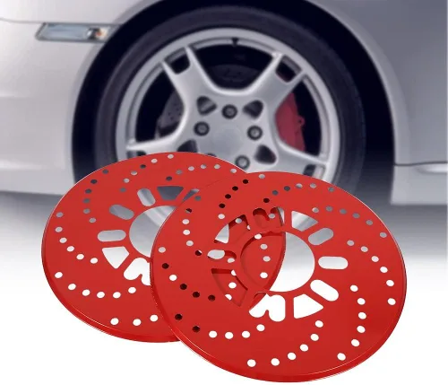 Miniatura 7 de Cubierta de rotor de disco, cubierta de freno de disco, 2 piezas universales para rueda de automóvil de aluminio de tambor de disco de rotor