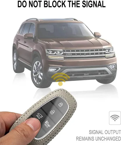 Miniatura 4 de Funda para llavero con llavero de cuero compatible con Hyundai Sonata, Santa Fe, Tucson NX4 Palisade 2020-2024, protector remoto (negro)