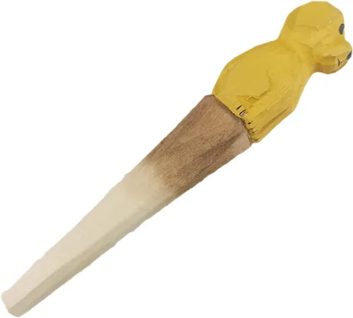 Miniatura 4 de 1 bolígrafo de gel de animales tallados en madera hecha a mano con 3 recambios Pollo blanco, creativo hecho a mano, suministro de oficina escolar