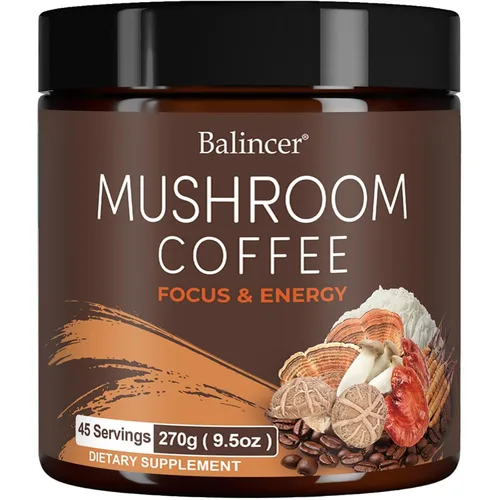 Miniatura 10 de Café de hongos, 6 hongos adaptogénicos con melena de león, cordyceps, cola de pavo y más, café instantáneo de hongos para concentración, energía