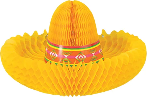Beistle Papel de seda Fiesta Sombrero Centro de mesa Cinco de Mayo tema mexicano decoraciones de fiesta suministros, amarillo/rojo/verde