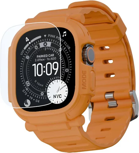 elkson Quattro Pro Series Rugged para Apple Watch Ultra 3 2 1 Band Case de 1.732 pulgadas (1.929 in), protector de pantalla de vidrio templado,