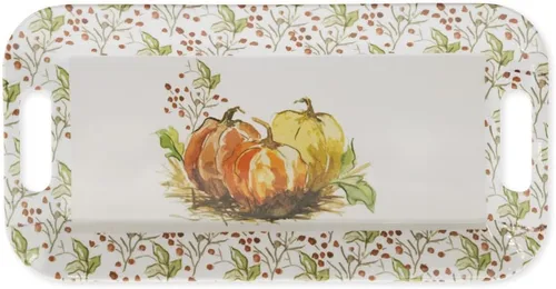 Miniatura 3 de Boston International Bandeja de melamina de Acción de Gracias para otoño y otoño, con asas, 15 x 8 pulgadas, otoño por todas partes