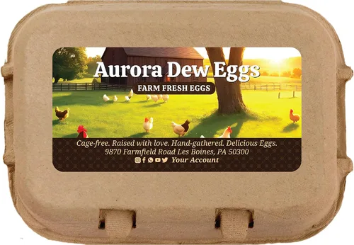 Miniatura 21 de Havongki 100 hojas – VOL.1 – Etiquetas personalizadas para cartón de huevos de 4 x 2 pulgadas, calcomanías adhesivas de huevos frescos de granja
