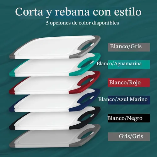 Miniatura 8 de Tablas de cortar para cocina, tabla de cortar sin BPA, diferentes tamaños y asas antideslizantes, juego de tablas de cortar reversibles, grandes