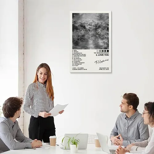 Miniatura 5 de UTOYA Póster con texto en inglés «The Neighbourhood I Love You» (I Love You), pintura decorativa en lienzo para dormitorio, 12 x 18 pulgadas