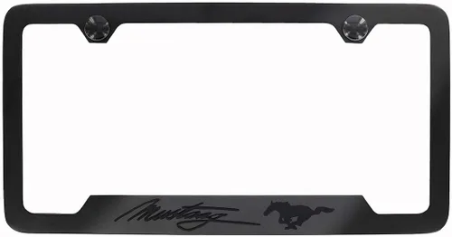 Miniatura 2 de License Frame Inc. Ford Mustang Marco de matrícula de metal estilo oscurecido, 2 agujeros