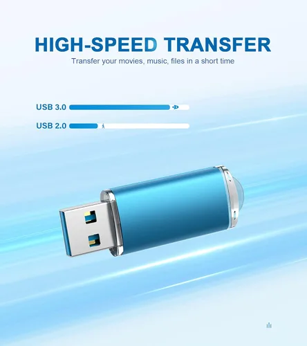 Miniatura 2 de TOPESEL Paquete de 2 unidades de memoria USB 3.0 de 64 GB de alta velocidad, memoria USB 3.0 para PC, portátiles, tabletas, televisores, audio