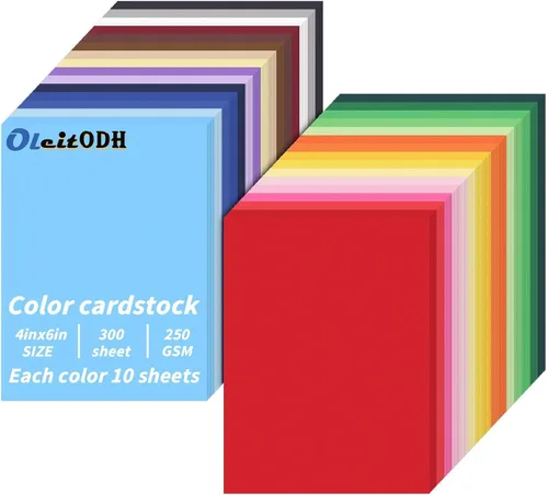 Miniatura 11 de Oleitodh Cartulina de colores a granel 300 hojas, papel de cartulina de 8.5” x 11” 30 colores surtidos papel de construcción, cartulina de 180 g/m²