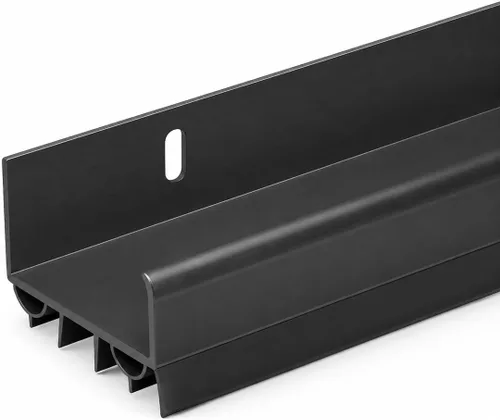Miniatura 6 de Parte inferior de puerta deslizante de PVC Burlete de plástico ajustable para parte inferior de puerta con tapa de goteo 3 pies (36 pulgadas)