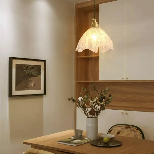 Miniatura 4 de Modern Creative Irregular Glass Pendant Lights, Nordic Retro Gold Hanging Pendant Lamp, Brass Adjustable Cord E27/E26 Sockets Chandelier for Kitchen