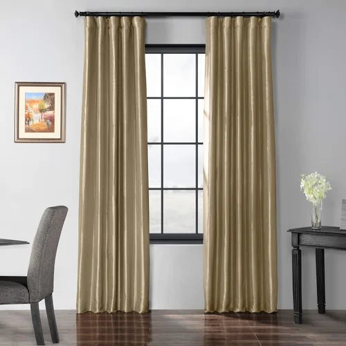 Miniatura 22 de HPD Half Price Drapes - Cortinas opacas para dormitorio y sala de estar - Cortina opaca de tafetán de seda sintética 127 x 213 cm (1 panel), Beige